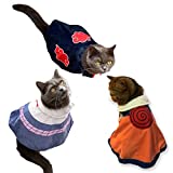 RELABTABY Cat Cloak Costume Anime Halloween Pet Clothes Puppy Cosplay Plush Ninja Cloak Christmas Cute Party Dog Cape Dressing Up