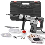 XtremepowerUS 1400W Demolition Electric Jack Hammer Concrete Breaker Trigger Lock with (2) Chisel Bit with Carrying Case