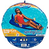 SwimWays Spring Float Recliner Pool Lounge Chair with Hyper-Flate Valve, Blue