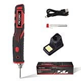 FrogBro Cordless Soldering Iron 1800mAh Rechargeable Soldering Tool Upgrade With Touch Sensor for Power Saving LED Spotlight Professional Portable Welding Tool Electronic Soldering Kit (red)