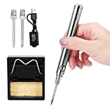 Welding Tool Pen, Digital Soldering Kit, Rechargeable Cordless Soldering Iron Tool with Soldering Iron Stand/Soldering Iron Tips/Charging cable, 5V 8W Adjustable Temperature(size:5.12x0.55inch)