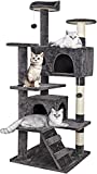 ZENY 53 inches Cat Tree with Sisal-Covered Scratching Posts and 2 Plush Rooms Cat Furniture for Kittens