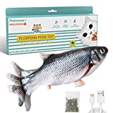 Potaroma Flopping Fish 10.5', Moving Cat Kicker Toy, Floppy Fish for Small Dogs Wiggle Fish Catnip Toys, Motion Kitten Toy Plush Interactive Cat Toys for Exercise, Mice Animal Toys