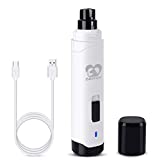 Casfuy Dog Nail Grinder Upgraded - Professional 2-Speed Electric Rechargeable Pet Nail Trimmer Painless Paws Grooming & Smoothing for Small Medium Large Dogs & Cats (White)