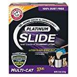 Arm & Hammer Platinum Slide Easy Clean-Up Clumping Cat Litter, Multi-Cat, 37 Lbs