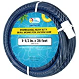 U.S. Pool Supply 1-1/2' x 36 Foot Professional Heavy Duty Spiral Wound Swimming Pool Vacuum Hose with Swivel Cuff