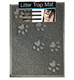 Quality Gray Cat Litter Trap Mat, Non-Slip Backing, Dirt Catcher, Soft on Paws, Easy to Clean