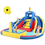 Valwix Inflatable Water Slide for Kids Backyard, Blow Up Water Park with 2 Water Slides, Climbing Wall and Unique Design Splash Pool, Heavy-Duty Oxford Fabric, Blower Included