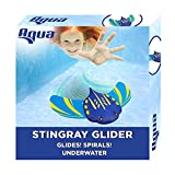Aqua Large Stingray Glider - Single Pack - Underwater Pool Toy with Adjustable Fins Travel Up to 60 Feet - Navy/Light Blue