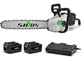 Cordless Chainsaw SOYUS 40V 16-Inch Brushless Battery Chainsaw 2X 4.0Ah Cordless Chainsaw with Battery and Charger, Battery Powered Chainsaw, Electric Chainsaw Cordless for Wood Cutting & Trimming