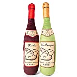 TWINCRITTERS KittiLush 2-Pack Organic Silvervine Catnip Substitute Toys for Cats & Kittens | 100% All-Natural Wild Harvested Silvervine | 2 TWINCRITTERS Refillable Wine Bottle Plush Cat Toys