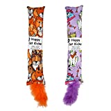 Jumpaws 2 Pack Natural Interactive Catnip Cat Kicker with Feathers, Bite Resistant Chew Toy, Accessories for Indoor Cat