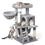 rabbitgoo Cat Tree Cat Tower for Indoor Cats, Multi-Level Cat House Condo with Large Perch, Scratching Posts & Hammock, Cat Climbing Stand with Toy for Small Cats Kittens Play Rest, 39' Tall, Gray
