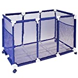Pool Noodles Holder, Toys, Balls and Floats Equipment Mesh Rolling Storage Organizer Bin, Great Height for Kids, 42'x28'x28', Blue Mesh/White PVC Style 563009