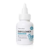 Chew + Heal Labs Cat and Dog Ear Cleaner, 4 oz Dropper - Pet Ear Wash to Dissolve Ear Wax and Remove Debris - with Soothing Aloe, Witch Hazel, Tea Tree Oil, and Baby Powder Scent