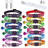 Extodry 14 Pack Reflective-Breakaway Cat Collars with Bells,Safety Buckle Kitten Collar,with Name Tag,Adjustable,Ideal for Girl Cats Male Cats,Pet Supplies,Stuff,Accessories(12 Colors & 2 ID Tags)