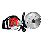 14 Inches Concrete Saw Gas Powered HIGOSPRO 1900W Cut-Off Saw with EPA, 51.7cc petrol concrete saw, 4.8' Cut Depth and 2 Stroke Gasoline Grinder With Diamond Blade