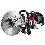 1300W Concrete Saw, JACKCHEN 14 in Gas Powered Cut Off Saw with EPA, 2 Stroke Gasoline Circular Saw, Ideal for Cutting Concrete, Stone