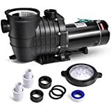Oswerpon 2.0 HP High Pressure Self Primming Pool Pump Dual Voltage Inground/Above Ground Swimming Pool Pump with Strainer Basket and Drain Plug 1500W 60HZ Silent Operation. (2.0HP)