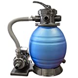 Swimline 71225 12 Inch Sand Filter Combo Set with Stand & Multi Port Valve 0.3 THP DOE Complaint Pump 1980 GPH, Up to 8000 Gallons, 42 Pound Capacity, Blue/Black