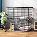 Eiiel Kitten Cage with Dense Metal Wire ,Cat Kennels , Ferret Crate ,DIY Design Pet Playpen Indoor for Small Animal
