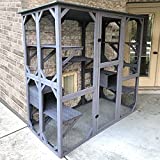 Catio Outdoor Cat Enclosure Large Walk in Cat Kennel Kitten Cage with Platforms and Small Houses