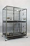 New 37' Homey Pet Two Tier Pet Dog Cat Cage with Feeding Door and Bowls