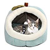 Cat Beds for Indoor Cats - Small Dog Bed with Anti-Slip Bottom, Machine Washable Cat Bed with Waterproof Bottom, Apple Shape to Improve Sleep Cat Cave, Washable Soft Pet Sofa Bed (Small)