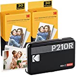 Kodak Mini 2 Retro 2.1x3.4” Portable Photo Printer (60 Sheets) - Wireless Connection, Compatible with iOS, Android & Bluetooth, Real Photo, 4Pass & Lamination Process, Premium Quality- Black
