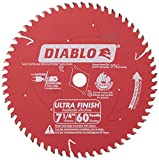 Freud D0760A Diablo 7-1/4' x 60-Tooth Ultra Fine Finishing Circular Saw Blade with 5/8' Arbor and Diamond Knockout Single Blade