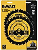 DEWALT DWA1612CMB 6-1/2-Inch 18/24-Tooth Circular Saw Blade, Combo, Pack of 1 (Packaging may vary)