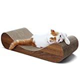 ScratchMe Cat Scratcher Cardboard Lounge Bed, wood