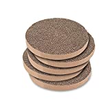 Best Pet Supplies Catify Scratch and Spin Replacement Pads (5 Pack) – Round Cardboard Scratcher Refills for Cats