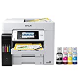 Epson EcoTank Pro ET-5880 Wireless All-in-One Inkjet Color Printer, Print&Copy&Scan&Fax, 25ppm, 4800x2400 dpi, Duplex Printing, 4.3' Color Touchscreen Display, Ethernet, with Lanbertent Printer Cable