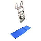CONFER 6000X Heavy Duty Aboveground In-Pool Swimming Pool Ladder 48'-54' + Pad