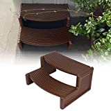 ECOTRIC Spa and Hot Tubs Step Plastic Stairs for Round/Straight Sided Spa Espresso/Red Brown