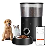 Veken Automatic Cat Feeders, 135oz/4L 2.4GHz Wi-Fi Automatic Dog Feeder Auto Pet Food Dispenser with APP Control Up to 8 Meals Per Day, Dual Power Supply & Voice Recorder for Small to Medium Pets