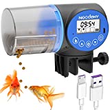 Noodoky USB Charging Automatic Fish Feeder, Auto Fish Food Feeder Timer Dispenser for Aquarium or Small Fish Turtle Tank, Auto Feeding on Vacation or Holidays