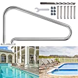 WETOZON Swimming Pool Handrail Flange Quick Mount Base ｜（42' 25', Large）｜Stainless Steel Swimming Pool Handrail ｜Pool Slides for Inground Pools for SPA, inground Pool
