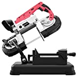Anbull Portable Band Saw with Removable Alloy Steel Base, 45°-90° Metal Cutting, 10A 1100W Motor, 5-inch Deep Cut, with .025-by-44-7/8-Inch 14 TPI Saw Blade and Led Spotlight