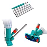 POOLWHALE Portable Pool Vacuum Jet Underwater Cleaner W/Brush,Bag,6 Section Pole of 56.5'(No Garden Hose Included),for Above Ground Pool,Spas,Ponds & Fountains