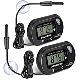 2-Pack Aquarium Thermometer, Fish Tank Thermometer, AikTryee Water Thermometer with LCD Display Fahrenheit/Celsius(℉/℃) for Vehicle Reptile Terrarium Fish Tank Refrigerator.