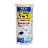 API 5-IN-1 TEST STRIPS Freshwater and Saltwater Aquarium Test Strips 100-Count Box