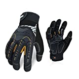 Vgo 2-Pairs Safety Work Gloves, Mechanics Gloves, Impact Gloves, Anti-Vibration Gloves, Rigger Gloves, Heavy Duty (Size XL, Black, SL8849)