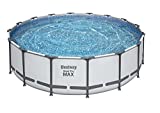 Bestway Steel Pro MAX 16 x 4 Foot Outdoor Frame Above Ground Round Swimming Pool Set with Ladder, Cover, Filter Pump, and Replacement Cartridge