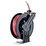 ReelWorks Air Hose Reel 3/8' Inch x 50' Foot SBR Rubber Hose Max 300PSI Commercial Steel Construction