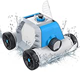 Cordless Pool Cleaner, Automatic Robotic Pool Cleaner with 5000mAh Rechargeable Built-in Battery, Up to 90 Mins Running Cycle, Ideal for Flat Bottom Above Ground/In-Ground Swimming Pools, Blue