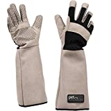 PetFusion Multipurpose Pet Glove for Grooming, Trips to Vet, Handling. [Puncture & Scratch Resistant, Water Resistant]. 12 Month Warranty for Manufacturer Defects, Grey, Large (PF-HG1A)