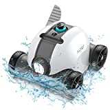AIPER Cordless Robotic Pool Cleaner, Pool Vacuum with Dual-Drive Motors, Self-Parking, Lightweight, Rechargeable, Up to 90 Mins Cleaning for Above Ground Flat Pools Up to 50 Ft- Seagull 1000