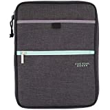 Five Star Zipper Binder, 1 Inch 3 Ring Binder, Carry-All with Internal Pockets & Dividers, Heathered Gray/Mint (29092BH0)